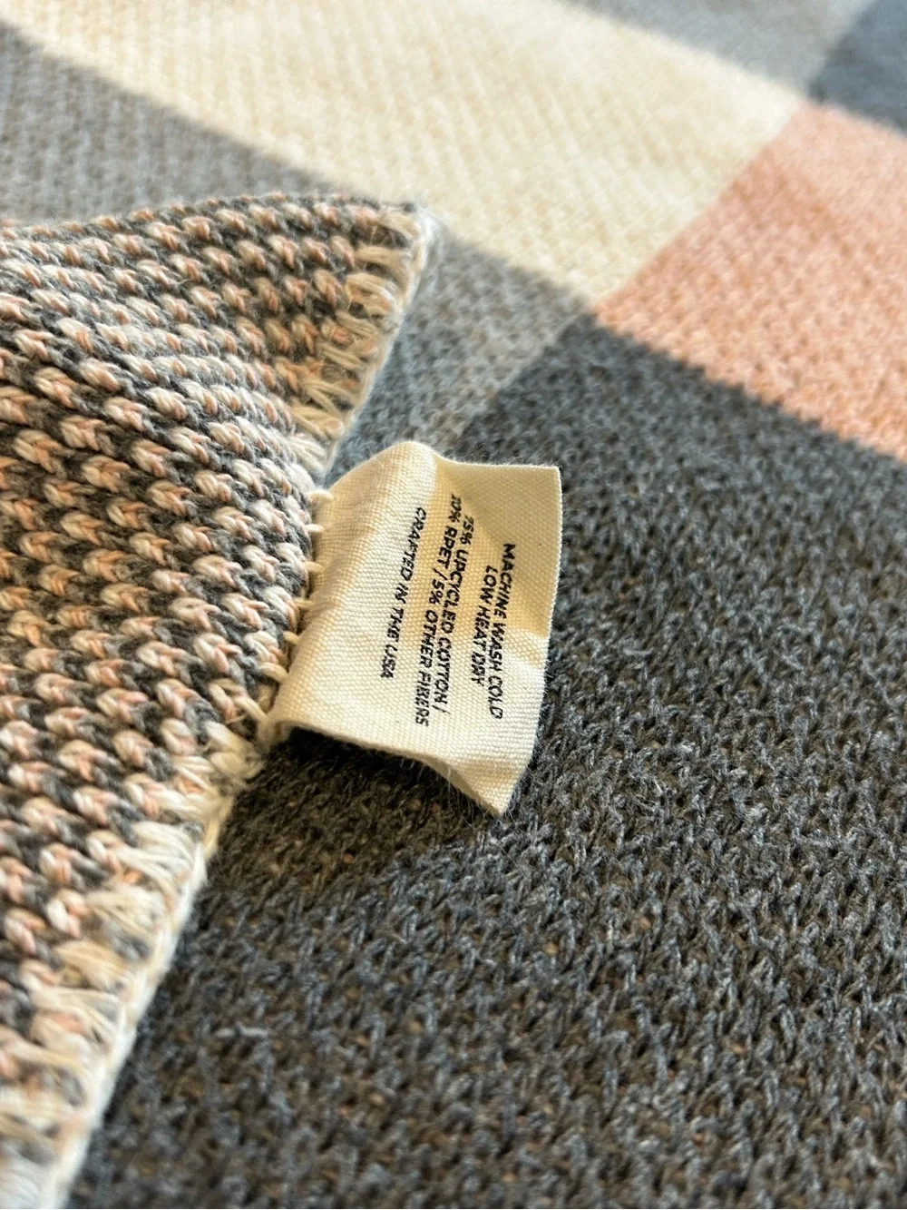 Happy Habitat Layers Blanket, Soft Pink & Grey